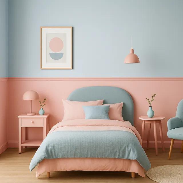 Pastellwand mit sanftem Randdesign