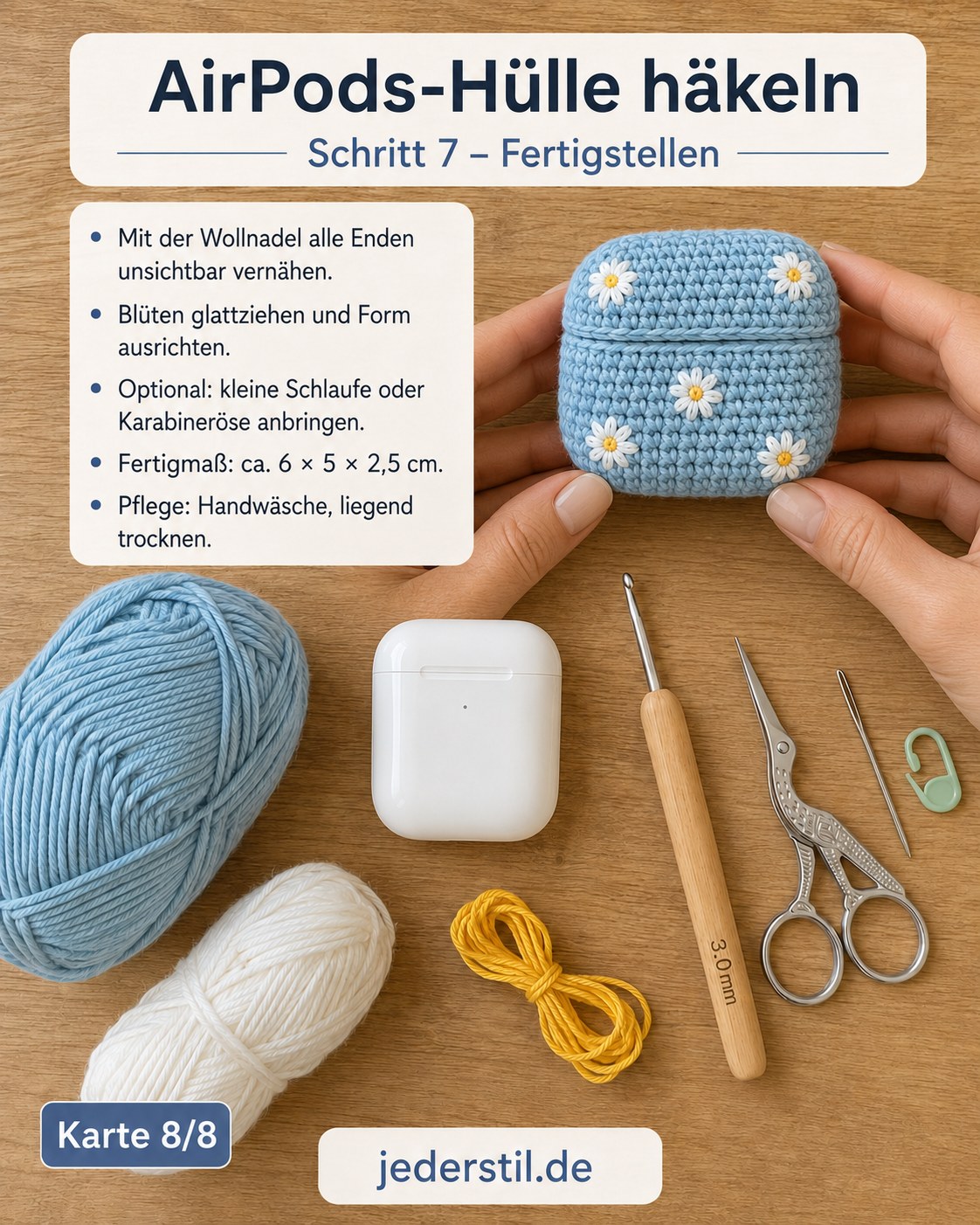 Airpods - Hülle Häkeln Mit Blümchen - Meine Ehrenfelder