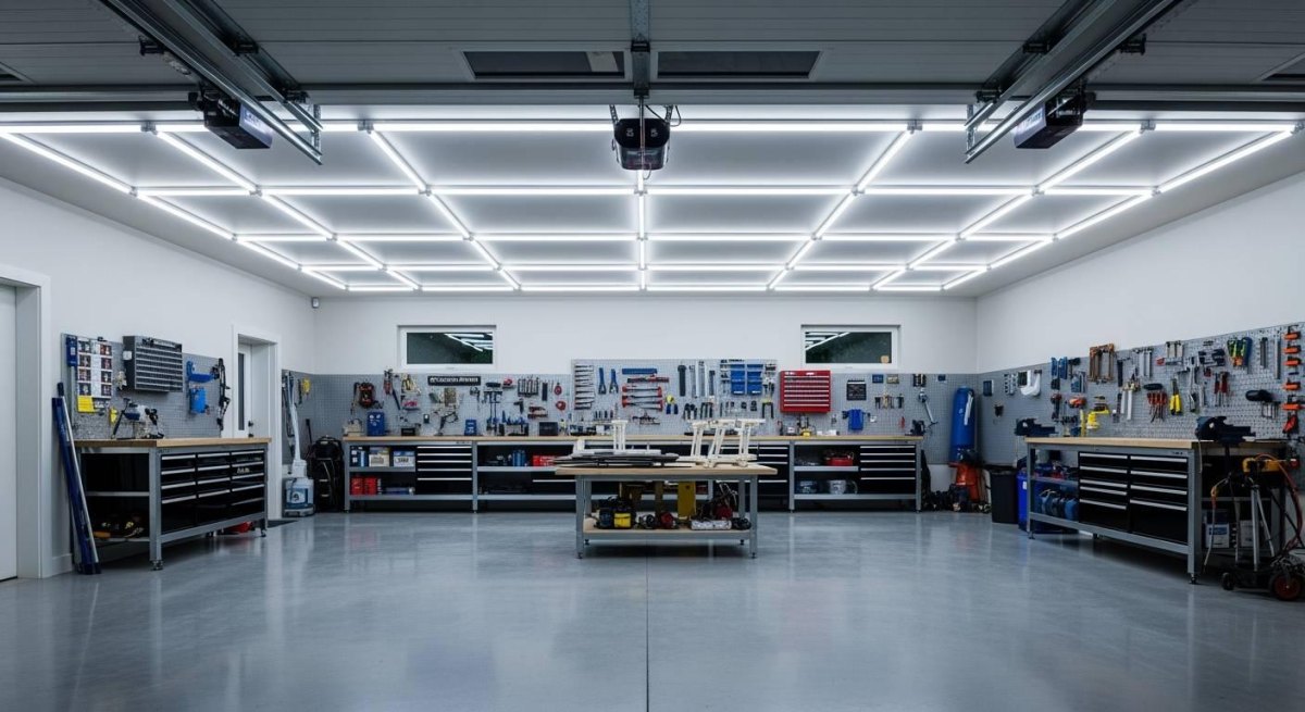 LED Licht in Werkstatt