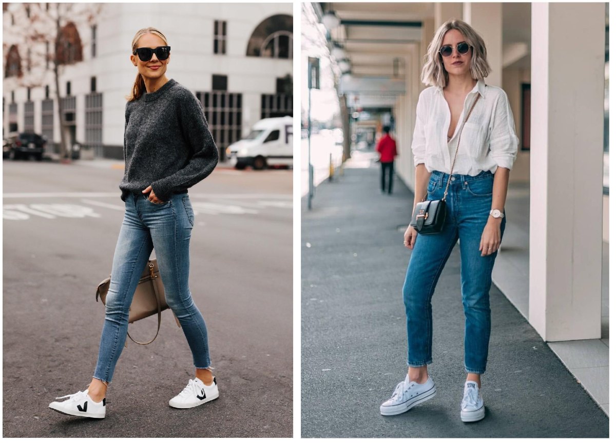 Damen Outfit mit Sneakern