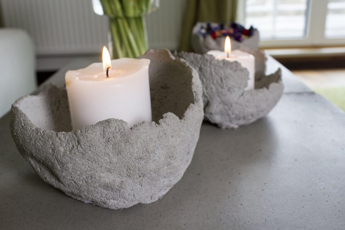 Betonschale Kerzenhalter