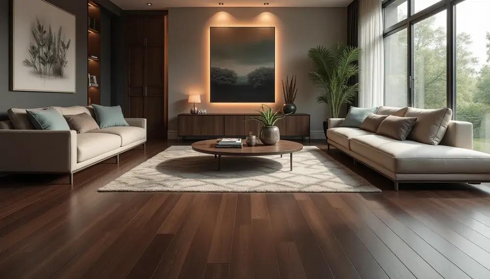 Dunkler Vinylboden Nussbaumoptik