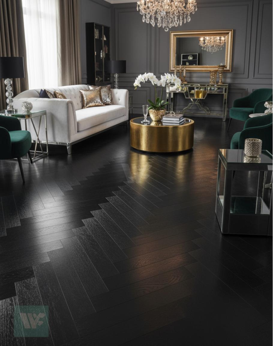 Dunkler Holzboden Luxus Wohnzimmer