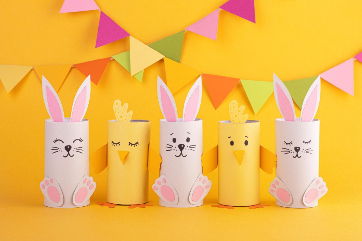 Kinder basteln Osterfiguren