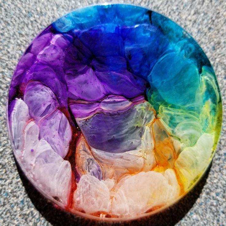 Farbverlauf Alkohol Ink Resin Untersetzer