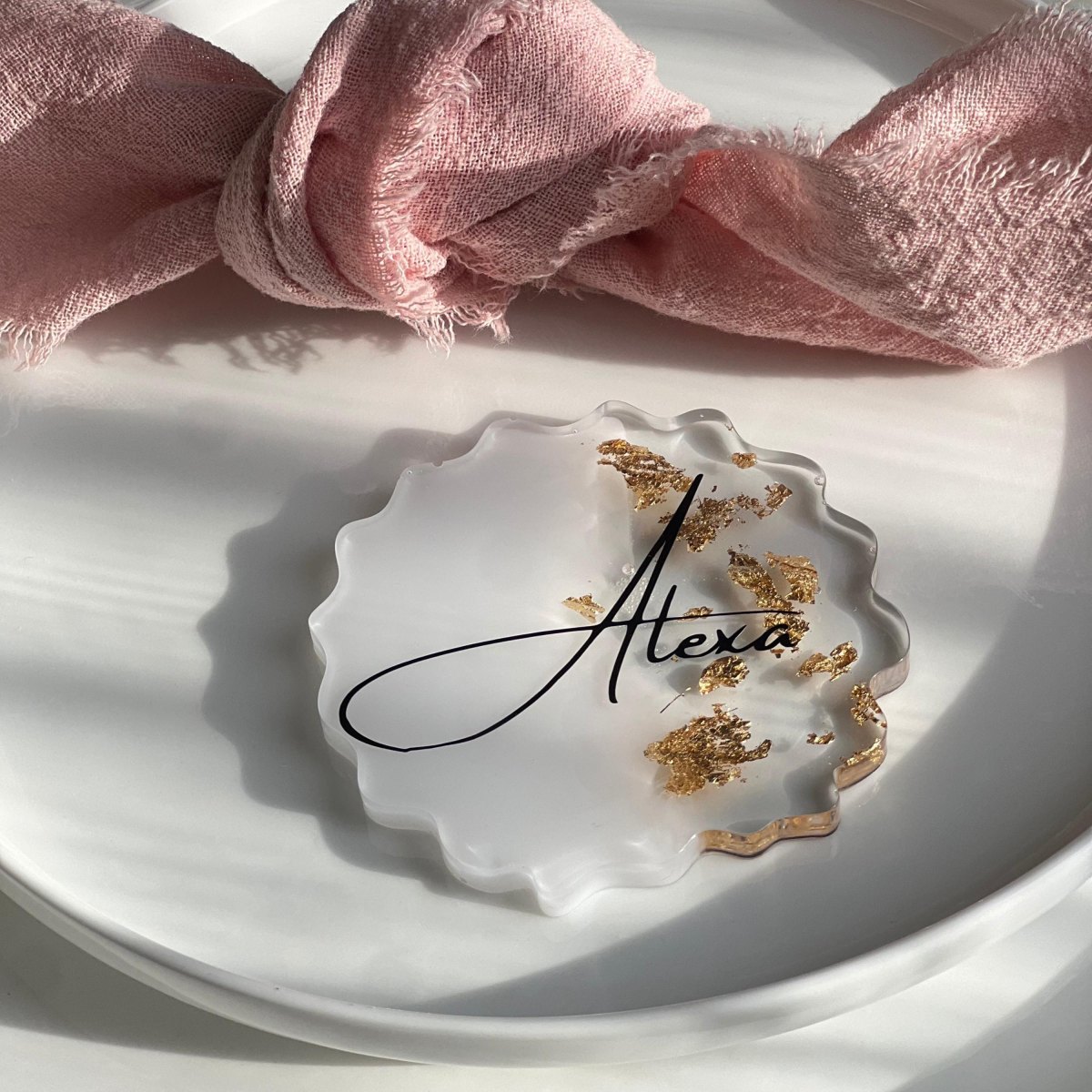 Personalisierte Resin Untersetzer Namen