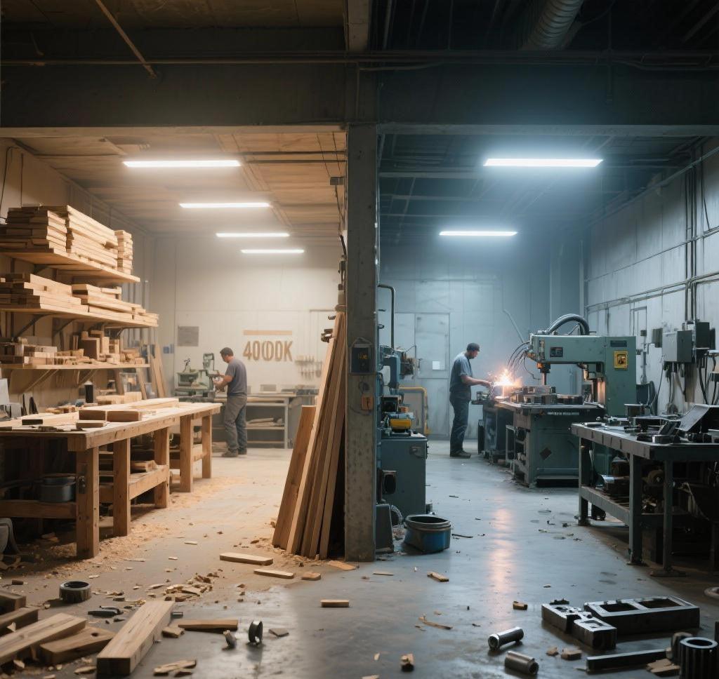 LED Lichtfarbe Werkstatt Sicht