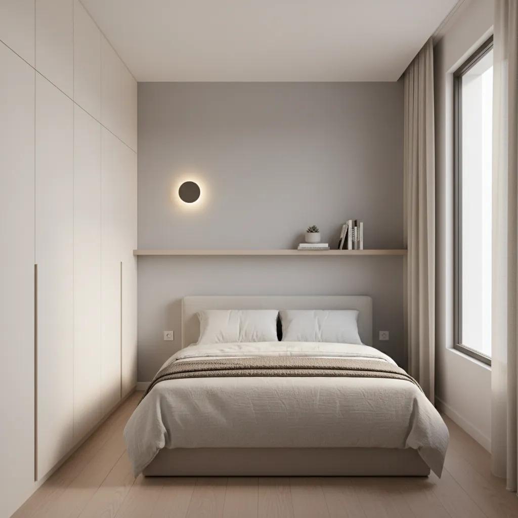 Minimalistisches Schlafzimmer neutrale Farben
