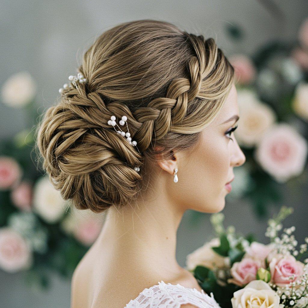 Festliche Flechtfrisur Hochzeit