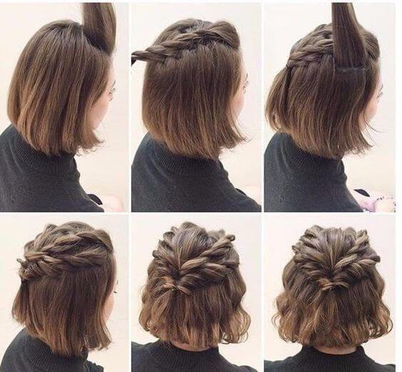 Flechtfrisur kurze Haare