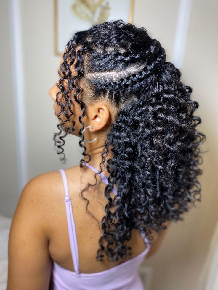 Flechtfrisur mit Locken