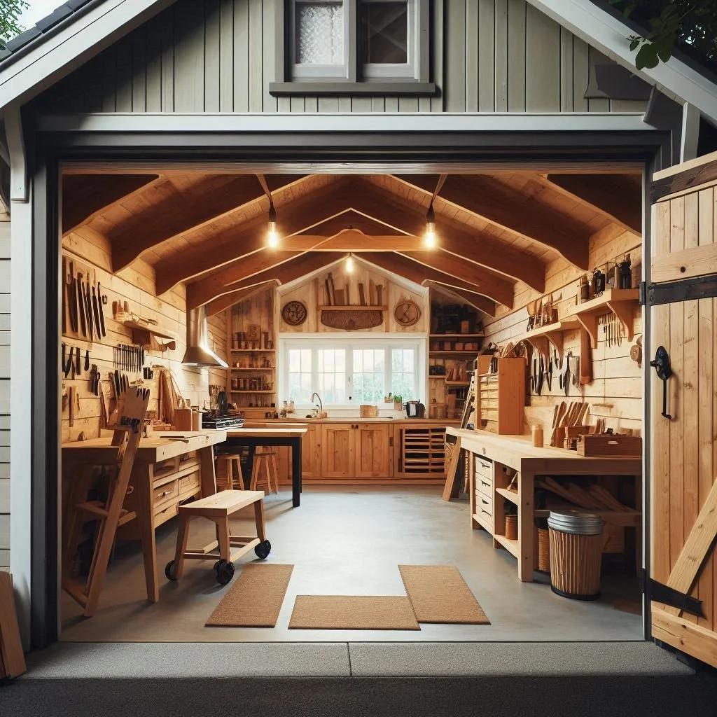 Gemütliche Holzwerkstatt Garage