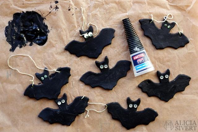 Salzteig Fledermäuse Halloween Deko