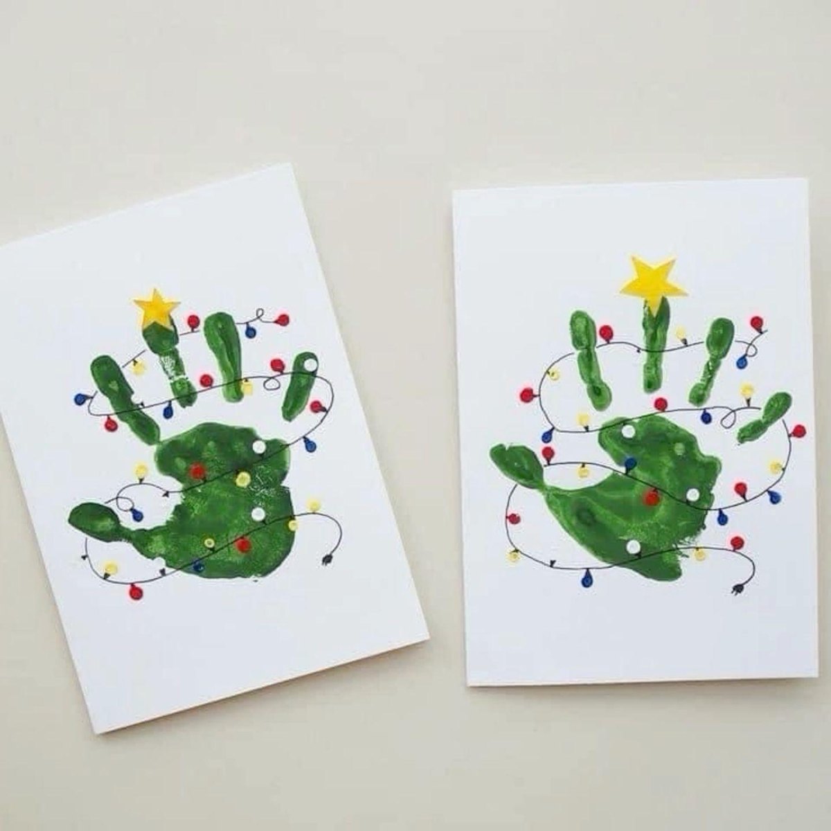 Handabdruck Weihnachtskarte gestalten