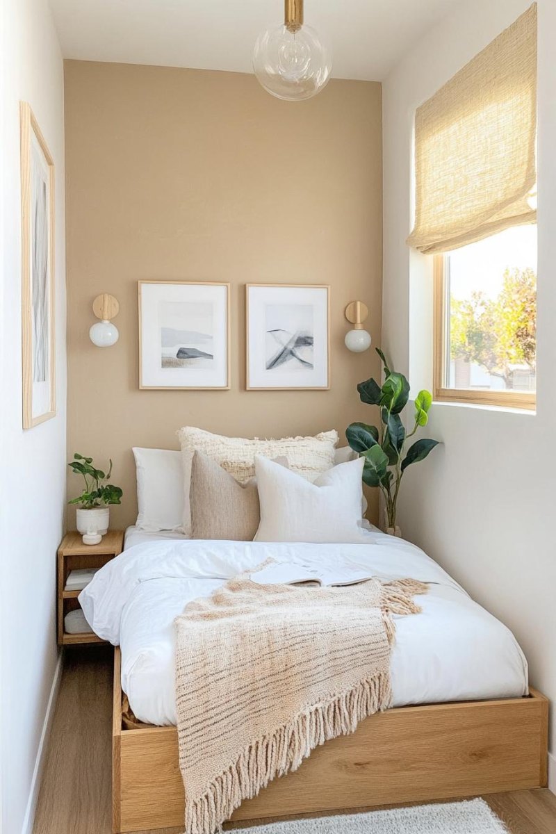 Wandfarbe kleine Schlafzimmer Ideen für mehr Raum