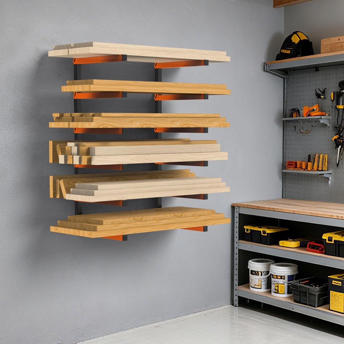 Holzlager Regal kleine Werkstatt