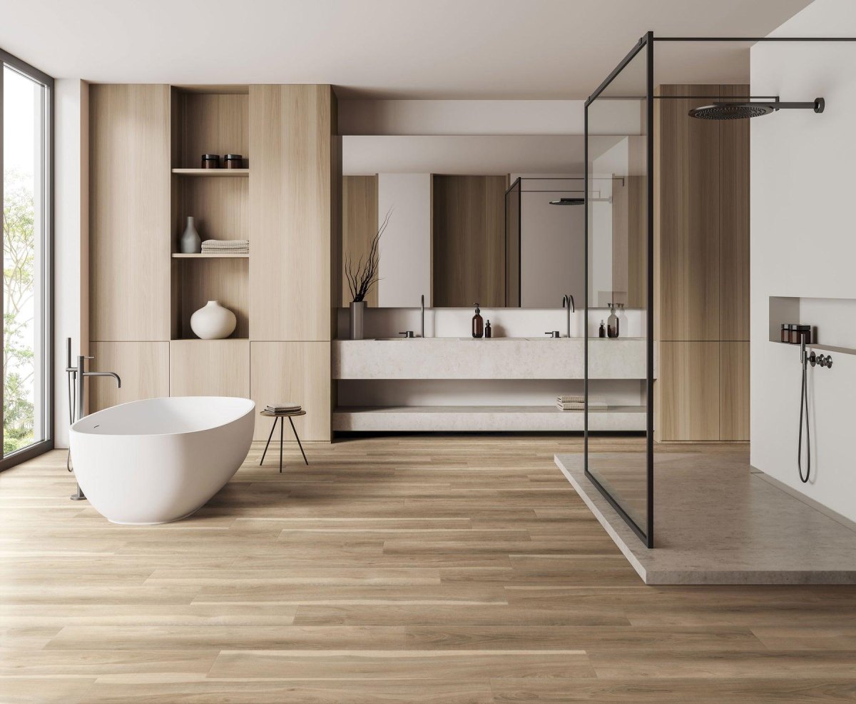 Vinylboden Holzoptik im Badezimmer