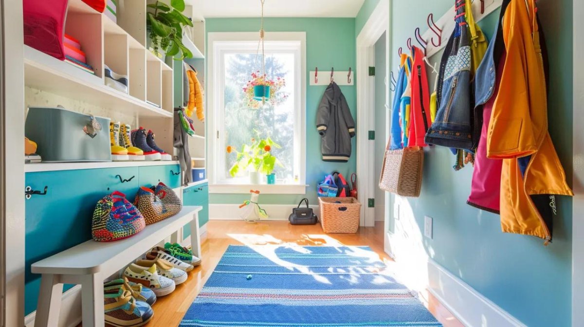 Kinderfreundlicher Flur mit Farben