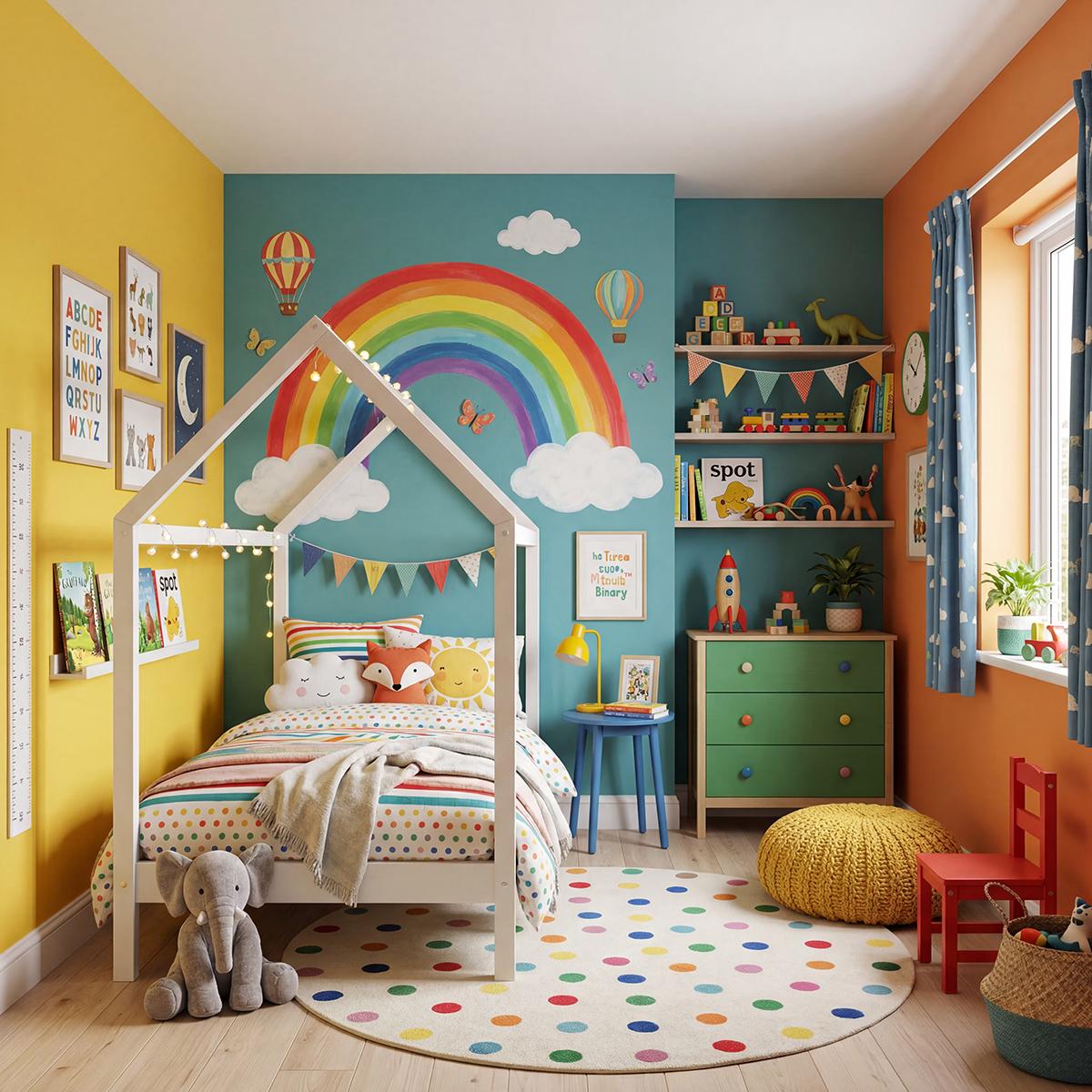 Bunt gestaltetes Kinderzimmer