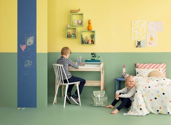 Kinderzimmer Wand mit Kreidefarbe