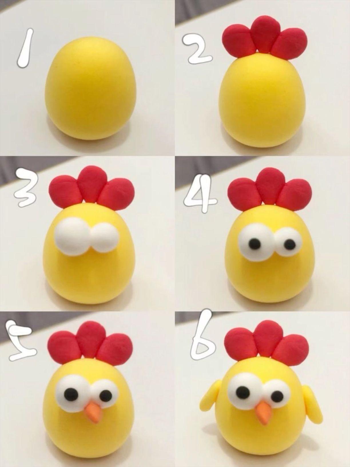 Gelbe Knetküken zu Ostern