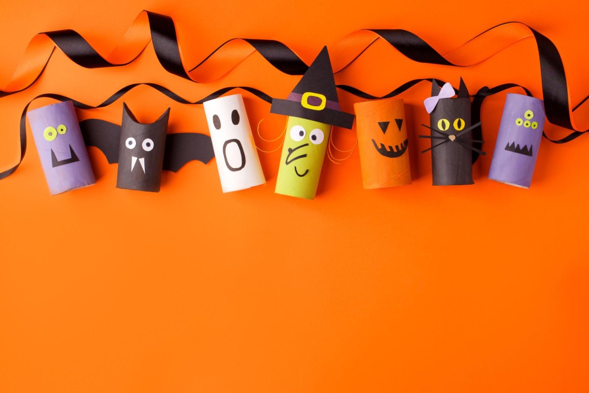Klorollen Halloween Girlande Basteln