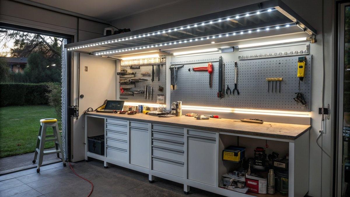 LED Lichtleisten über Werkbank