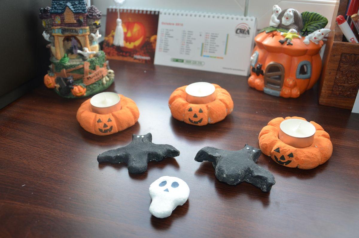 Salzteig Kerzenhalter Halloween Licht
