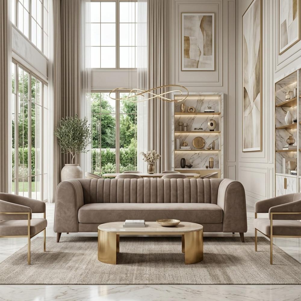 Luxus Wohnzimmer Beige
