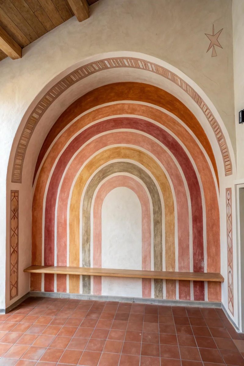 Mediterrane Wand mit warmen Farben