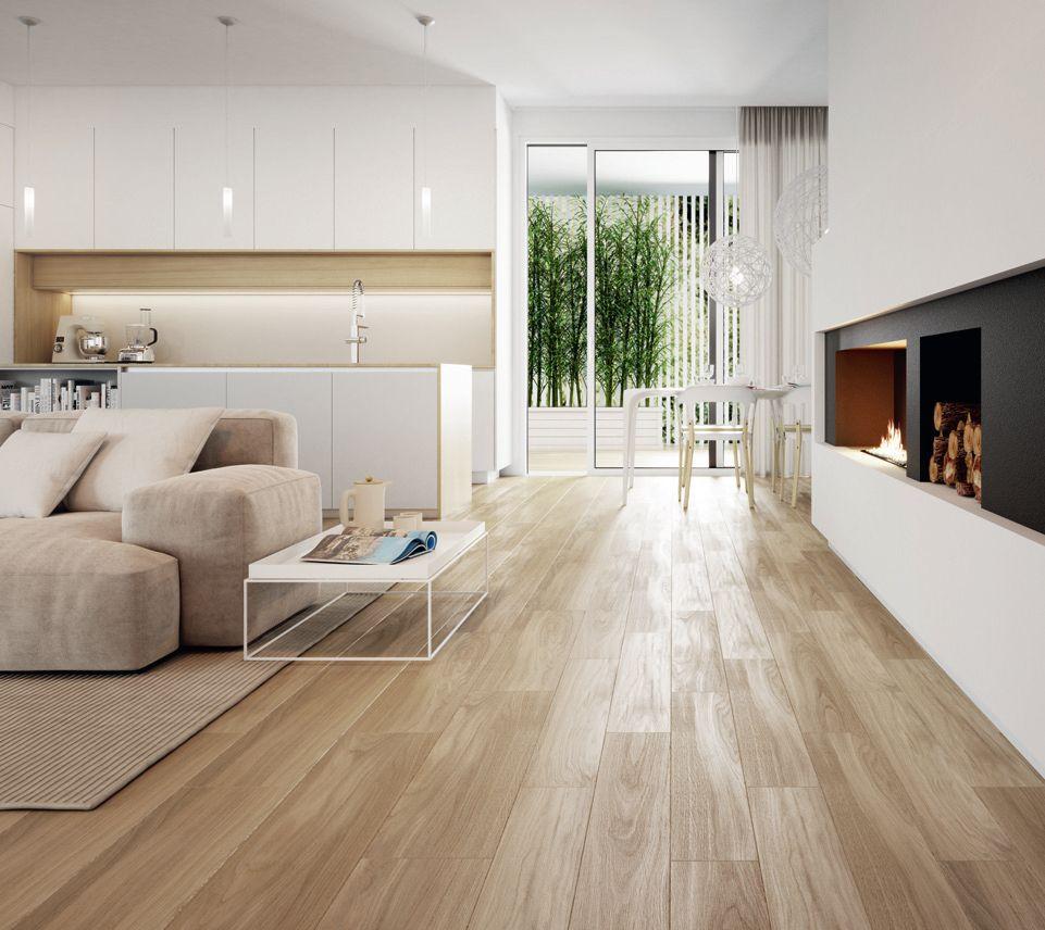 Holzoptik Fliesen im Wohnzimmer