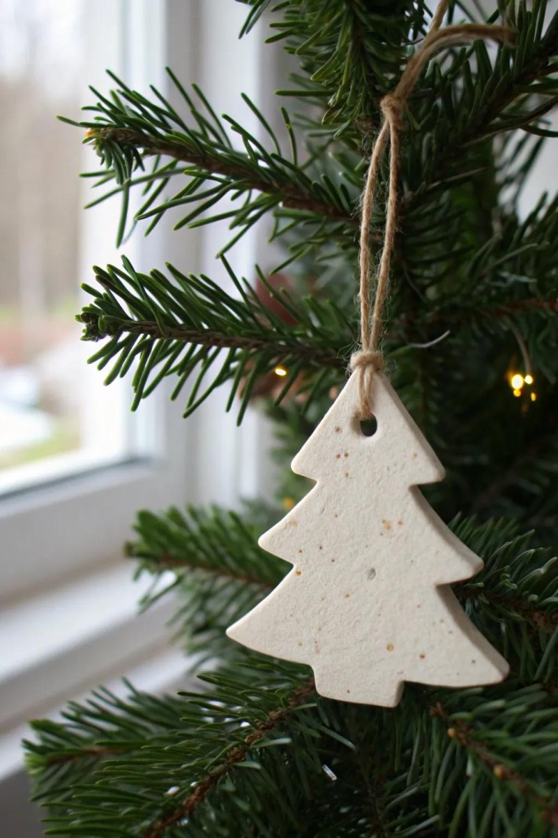 Minimalistische Salzteig Weihnachtsanhänger