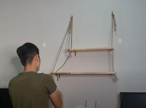 Wandregal mit Seilen selber bauen