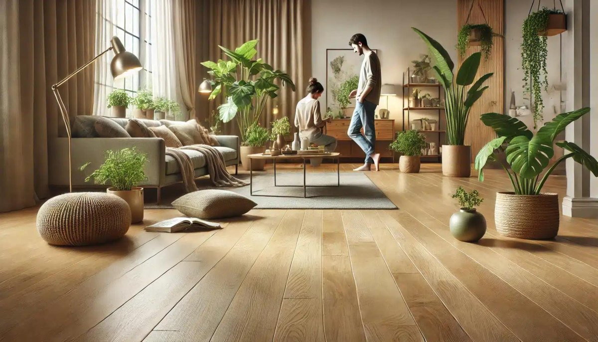 Nachhaltiger Holzboden Wohnzimmer