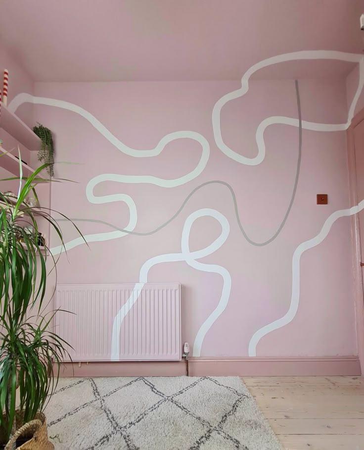 Geschwungene Linien Wanddesign