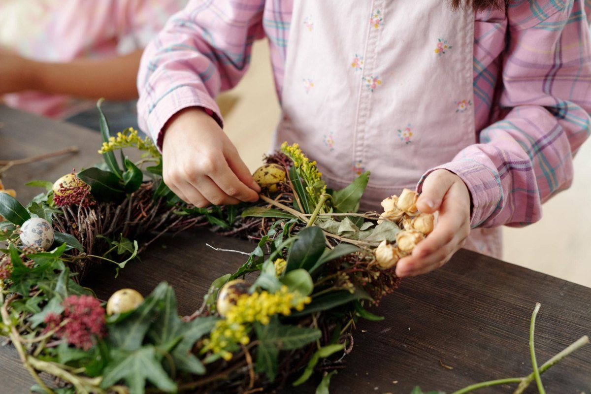 Osterdeko Naturmaterialien Kinder