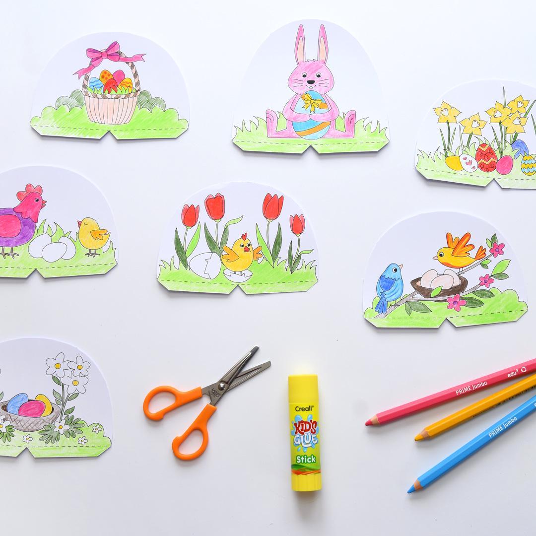 Kinder gestalten Osterkarten Vorlage