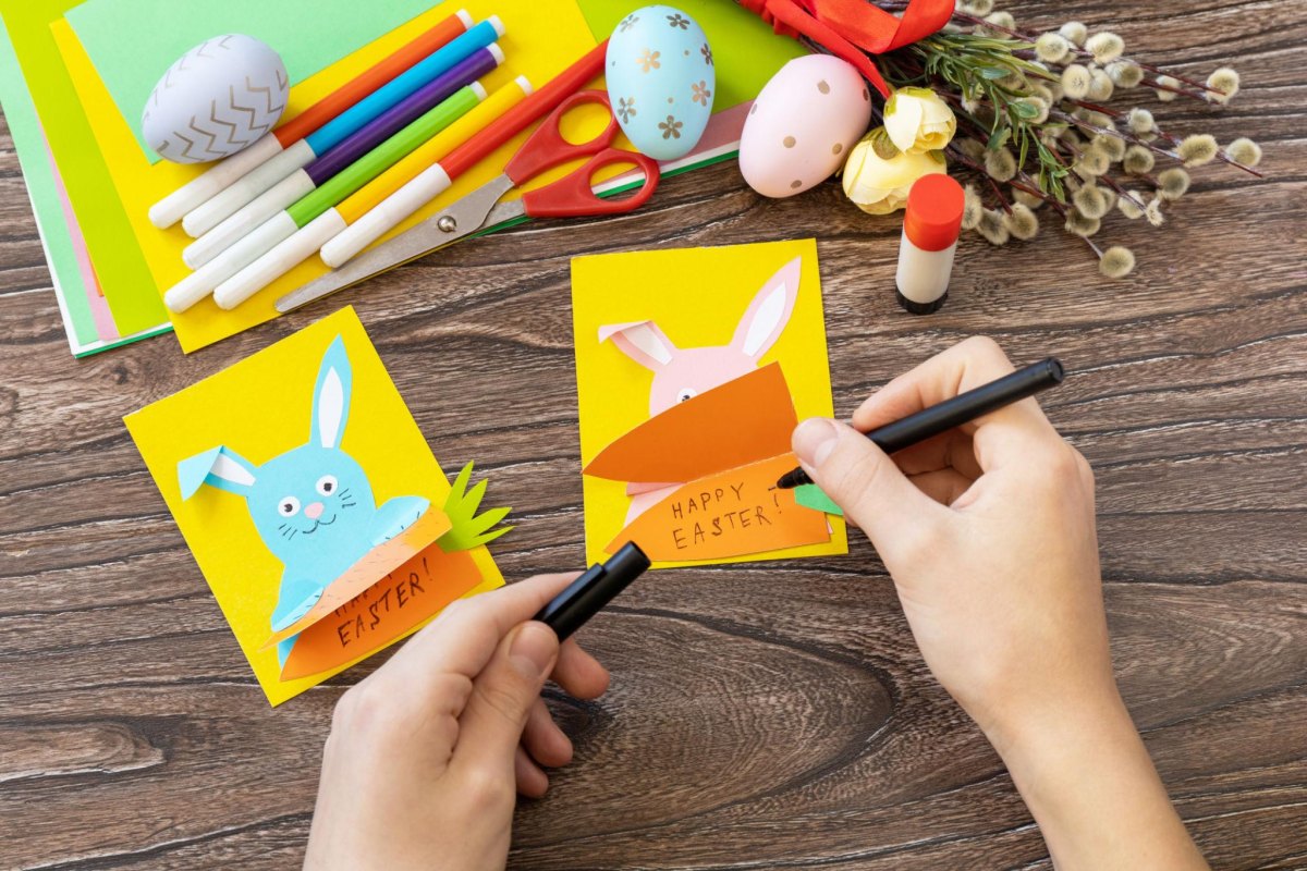 Kreative selbstgemachte Osterkarte