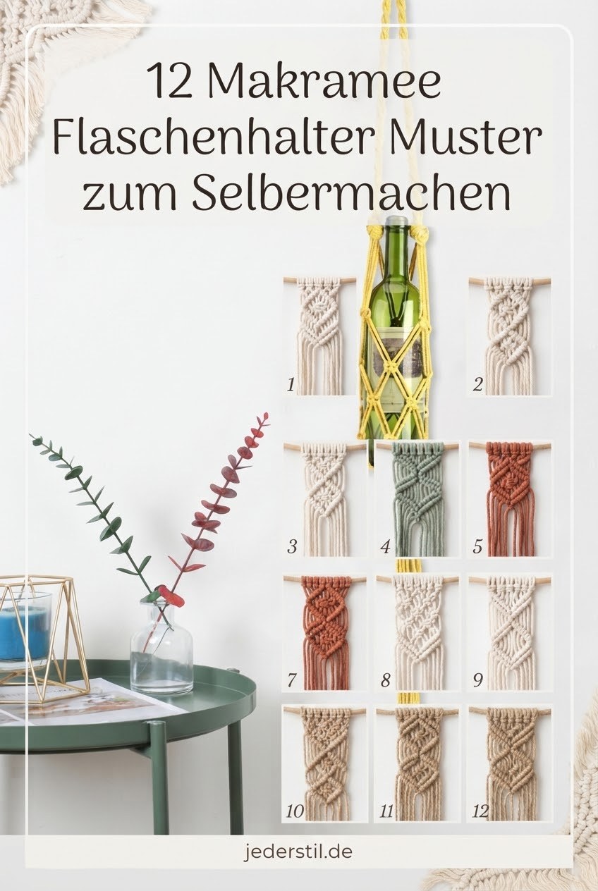 12 Makramee Flaschenhalter Muster zum Selbermachen