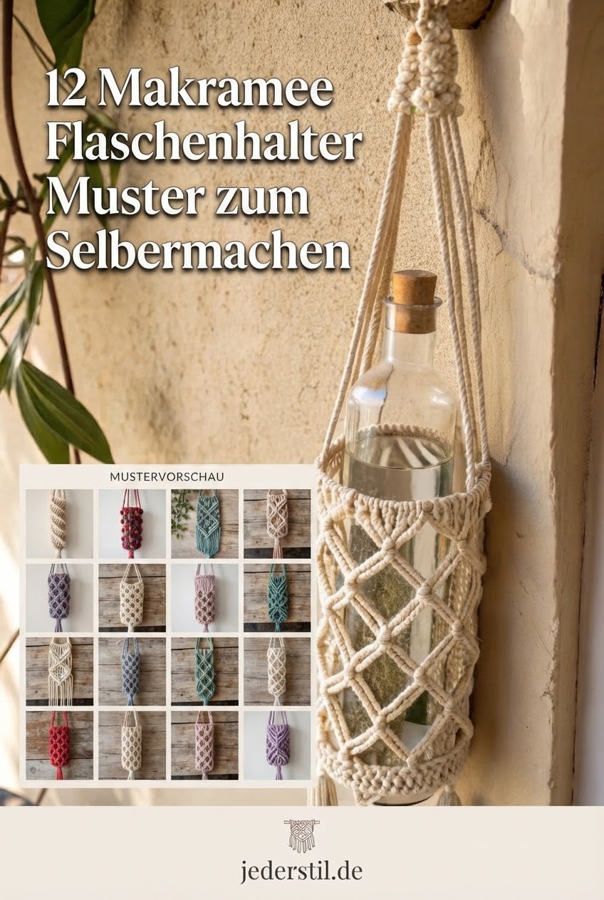 12 Makramee Flaschenhalter Muster zum Selbermachen