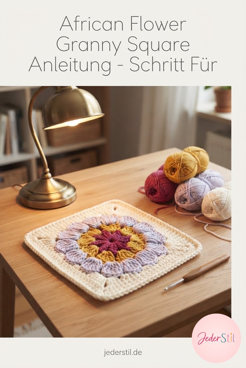 African Flower Granny Square Anleitung - Schritt Für