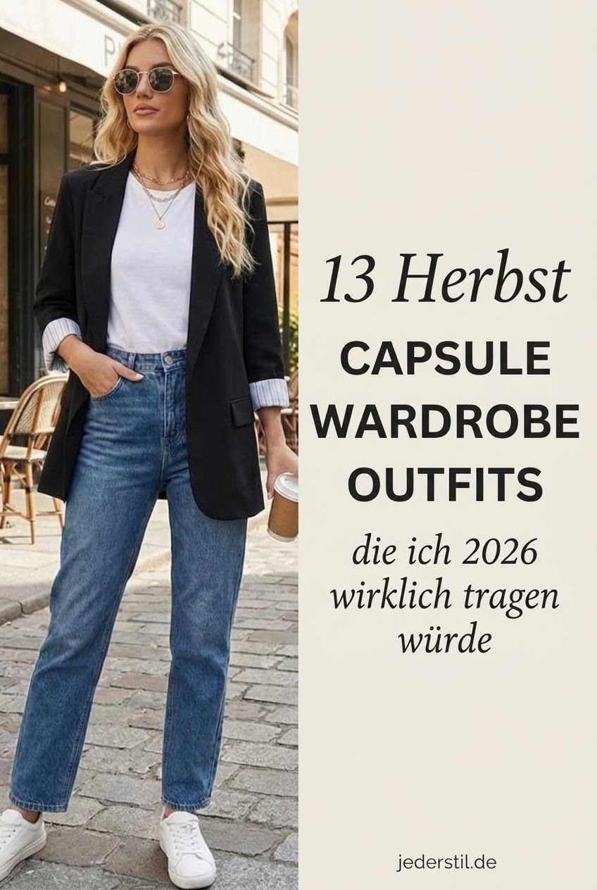 13 Herbst Capsule Wardrobe Outfits, die ich 2026 wirklich tragen würde
