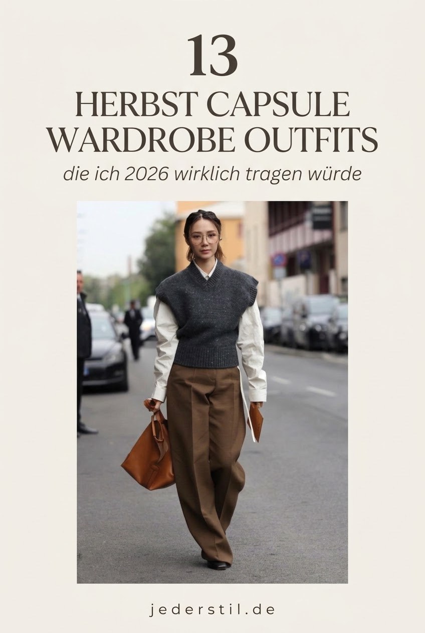 13 Herbst Capsule Wardrobe Outfits, die ich 2026 wirklich tragen würde