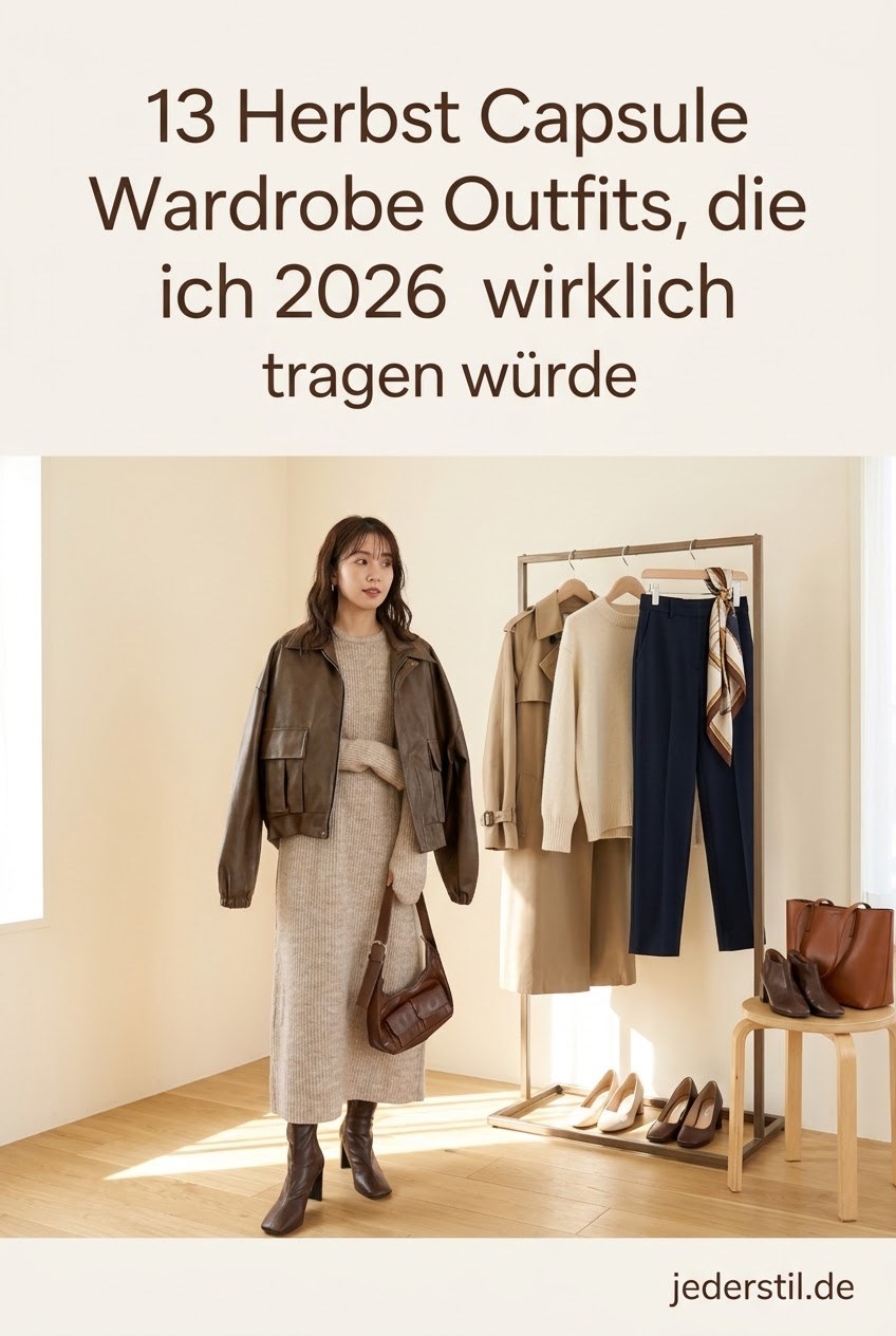 13 Herbst Capsule Wardrobe Outfits, die ich 2026 wirklich tragen würde