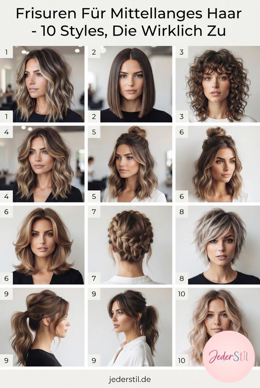 Frisuren Für Mittellanges Haar - 10 Styles, Die Wirklich Zu