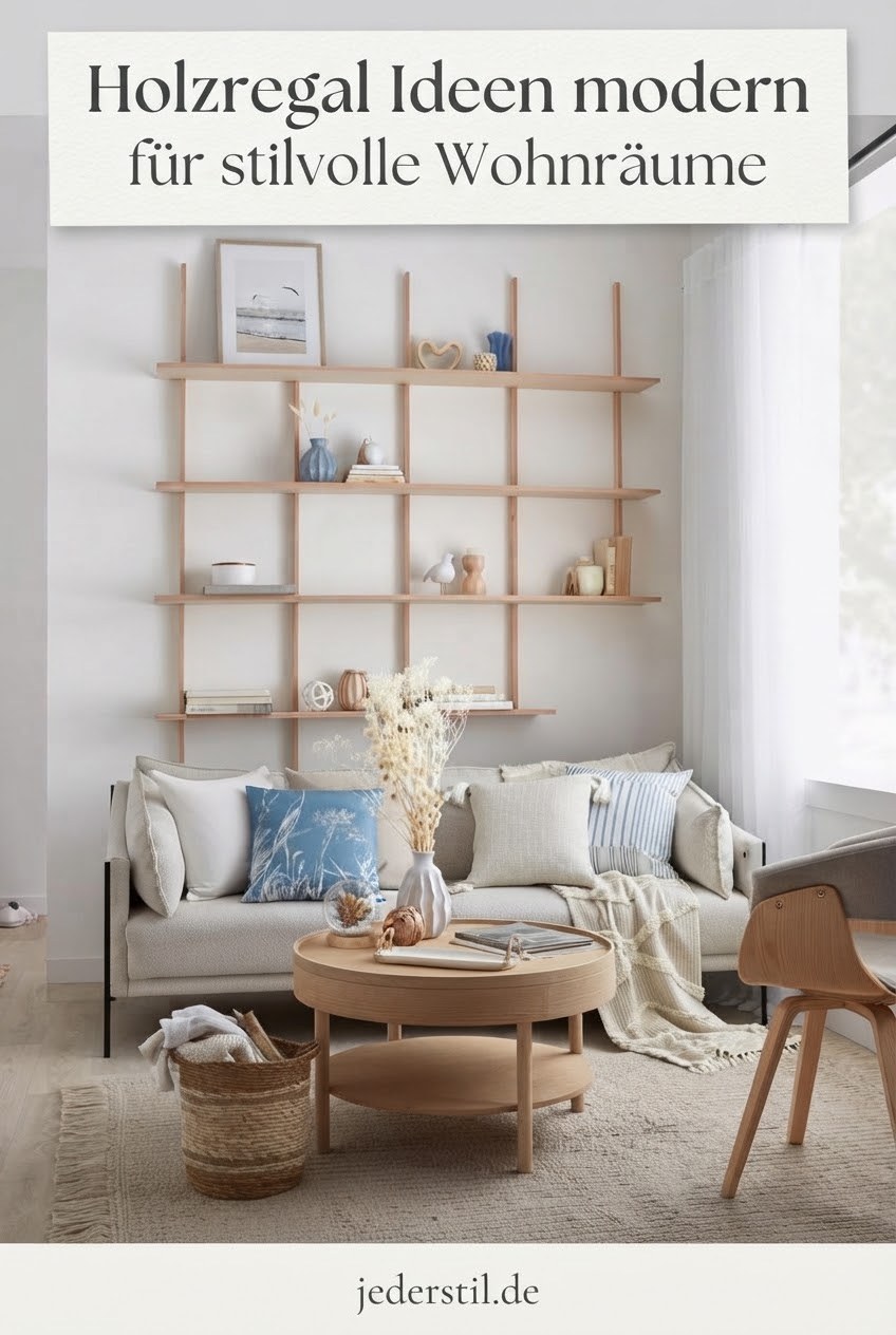 Holzregal Ideen modern für stilvolle Wohnräume