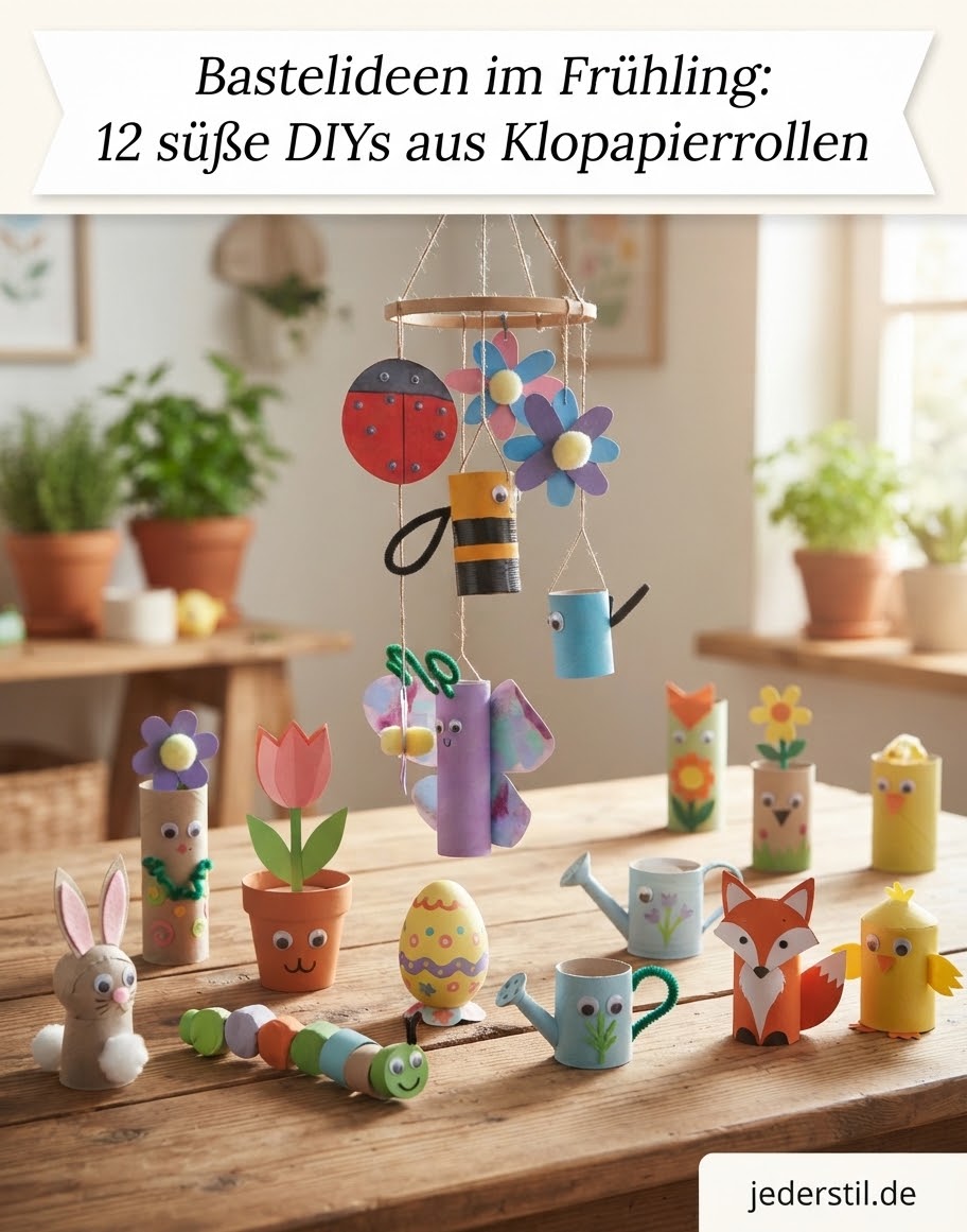 Bastelideen im Frühling: 12 süße DIYs aus Klopapierrollen