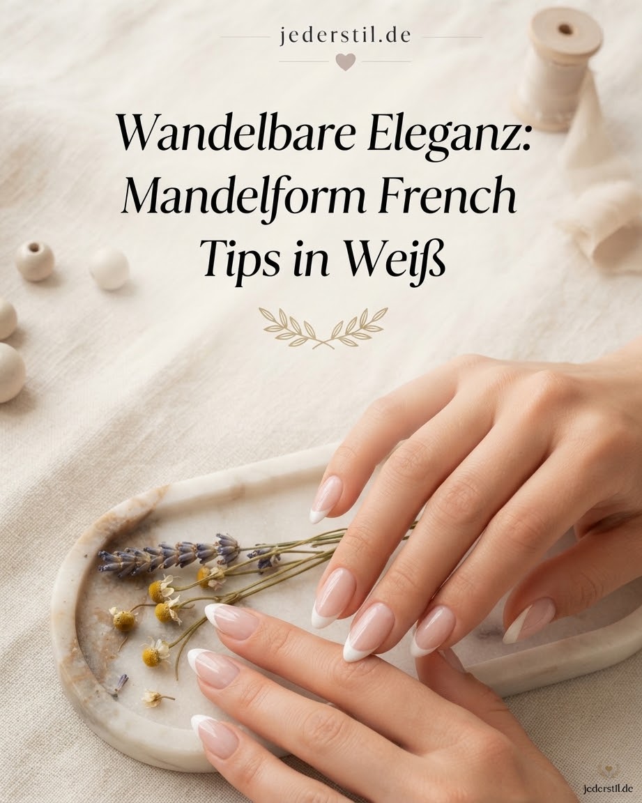 Wandelbare Eleganz: Mandelform French Tips in Weiß