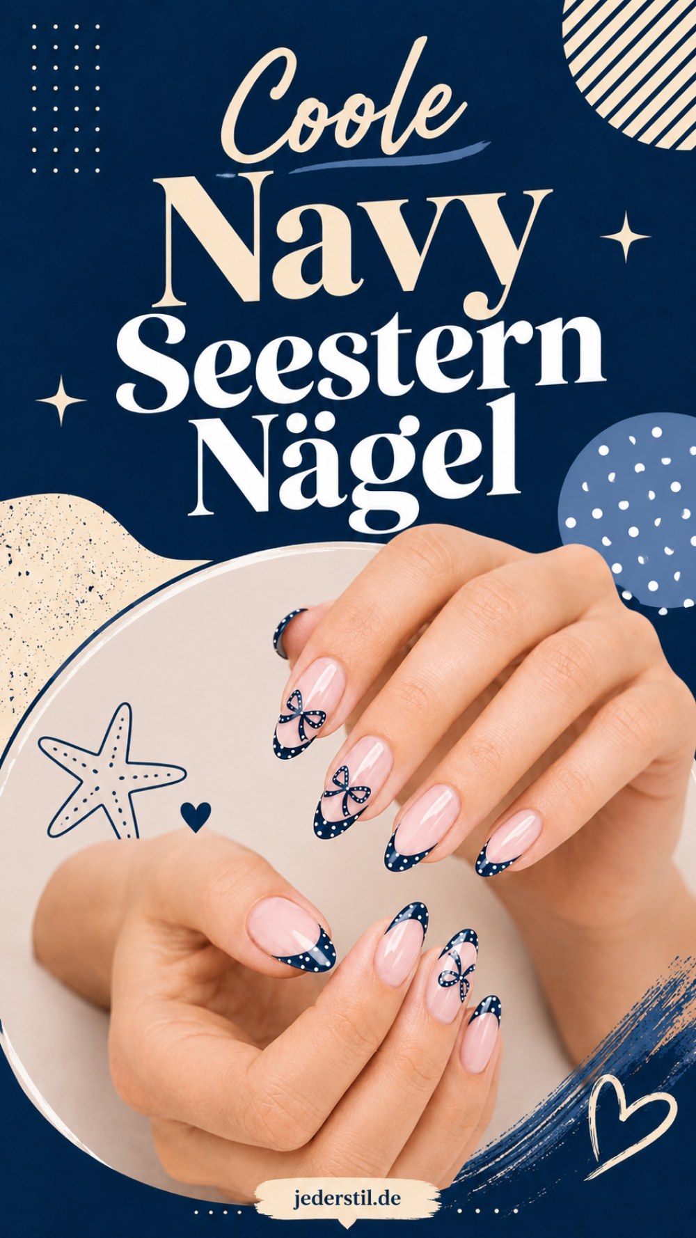 Coole Navy Seestern Nägel