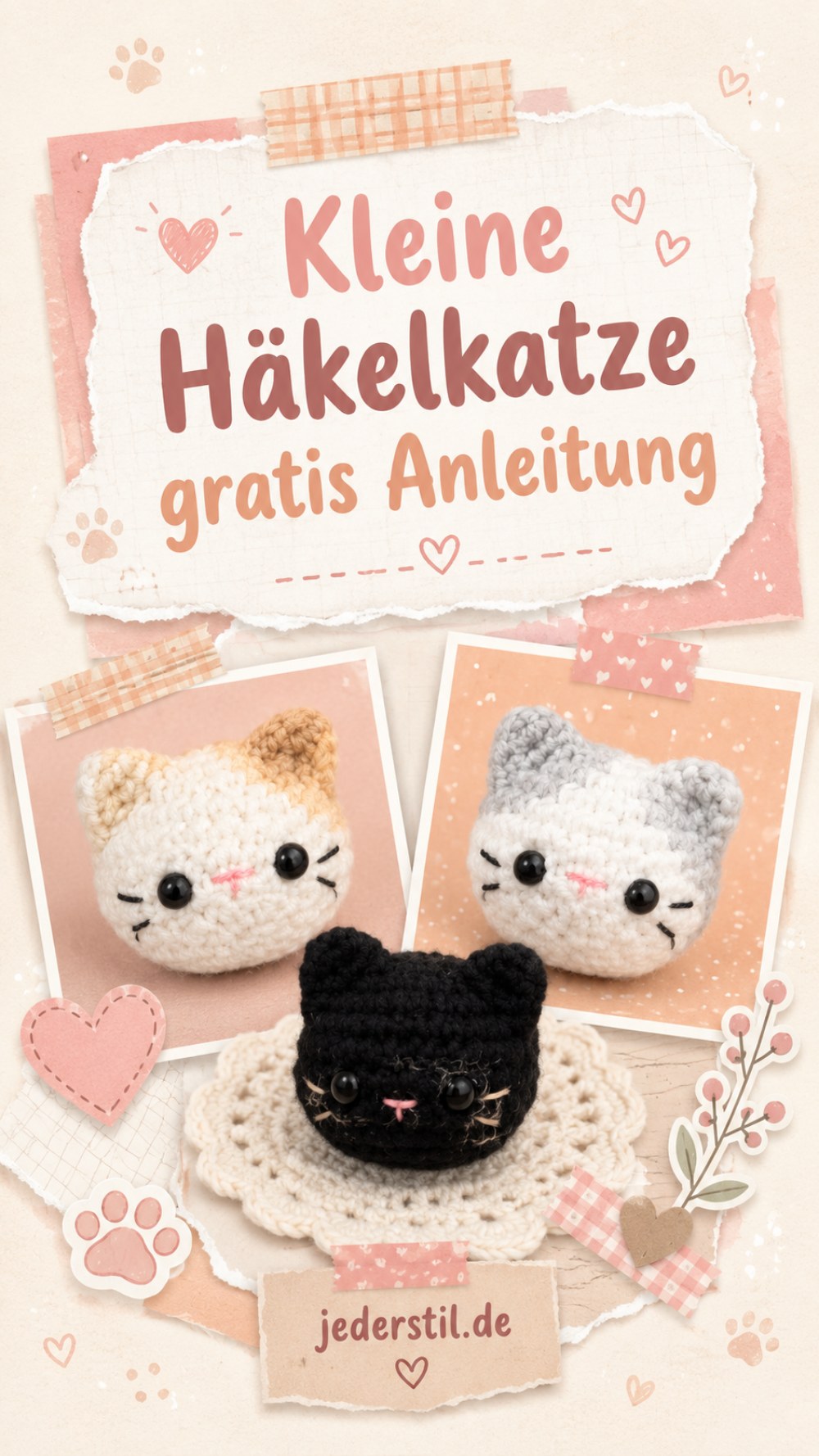 Kleine Häkelkatze gratis Anleitung